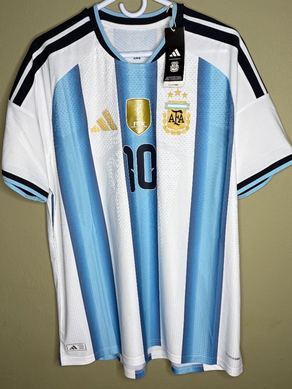Adidas Argentina Messi Authentic Home Jersey 2026 White Blue KH3934 New $180
